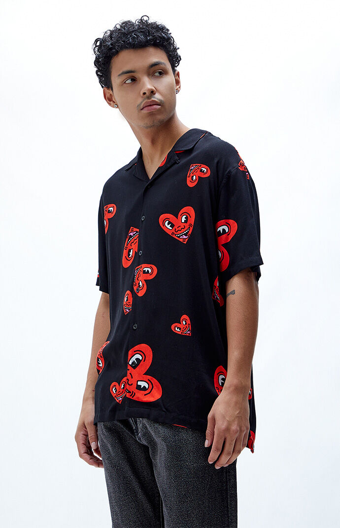 PacSun x Keith Haring Hearts Camp Shirt 