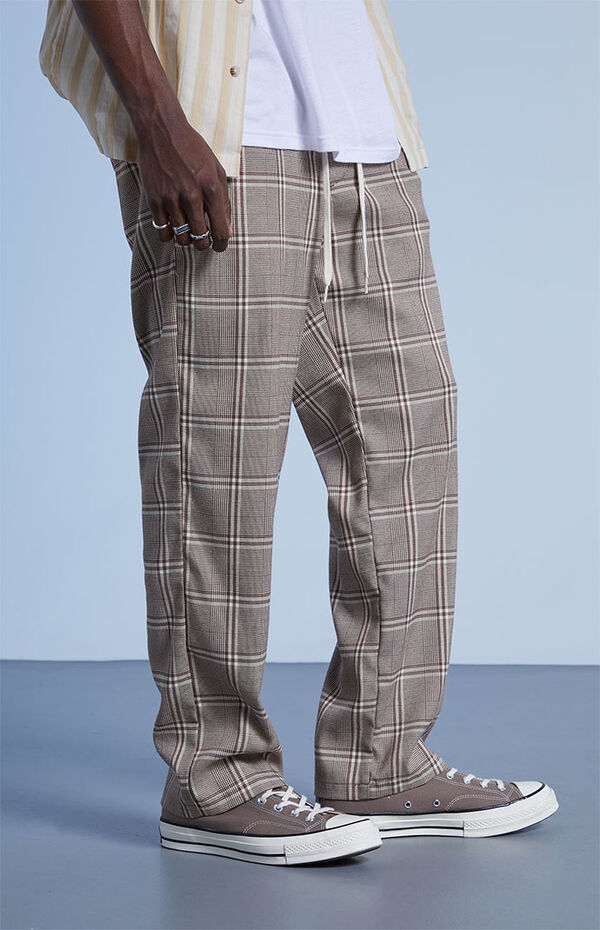 Brown Plaid Pants Pacsun Gingham Pants Brown Plaid Menswear Trousers
