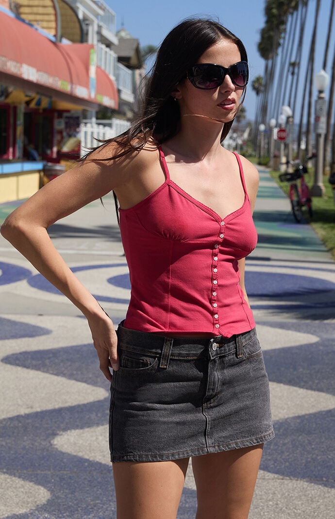 John Galt Red Odessa Tank Top