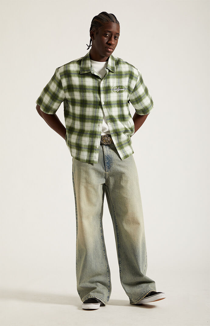 Pacsun Blake Extreme Baggy Jeans Light Blue Tinted