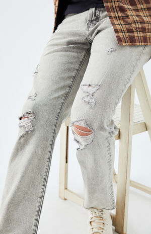 Gray Ripped Vintage Loose Jeans image number 5
