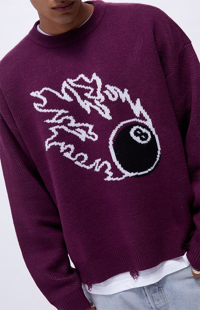 PacSun Burgundy Cropped Distressed Crew 