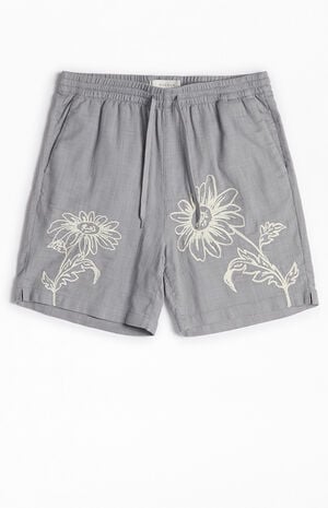 Gray Floral Russel Volley Shorts Gray Floral Russel Volley Shorts image number 1