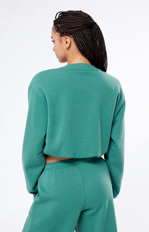 Bubble Cropped Crew Neck Sweatshirt image number 4