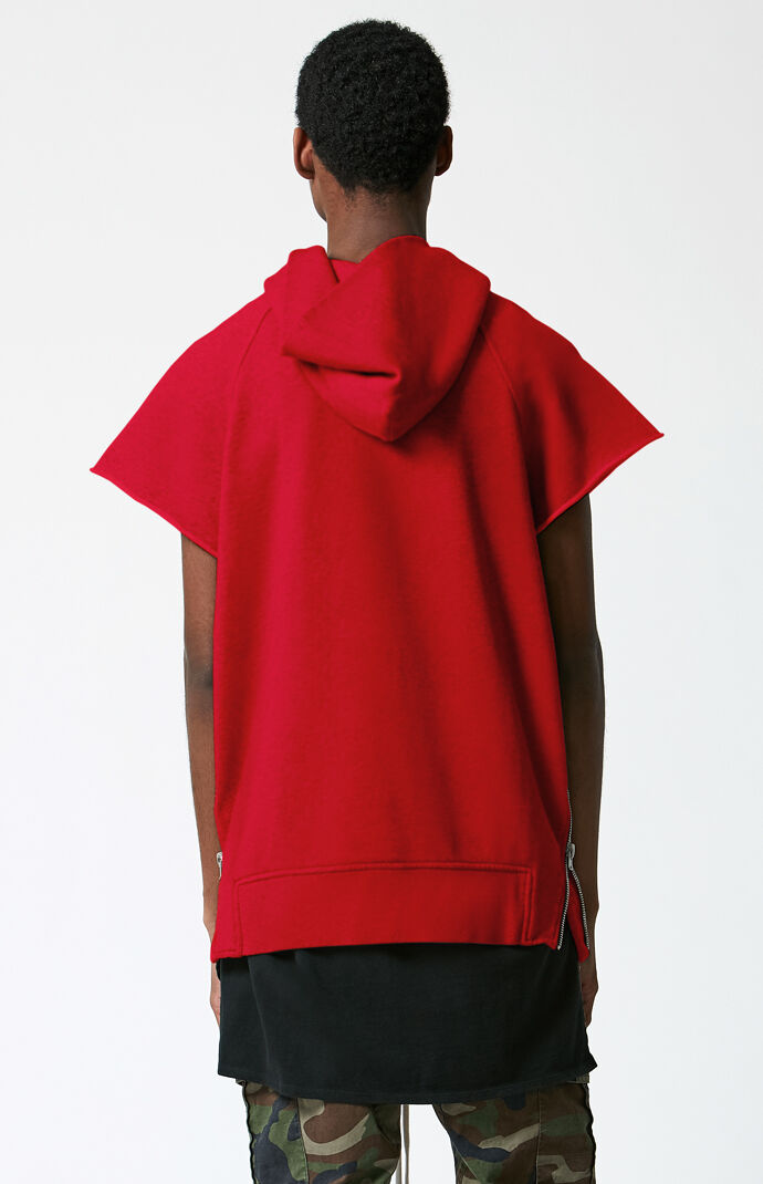 Fear of god fog essentials hot sale cutoff sleeve pullover hoodie white