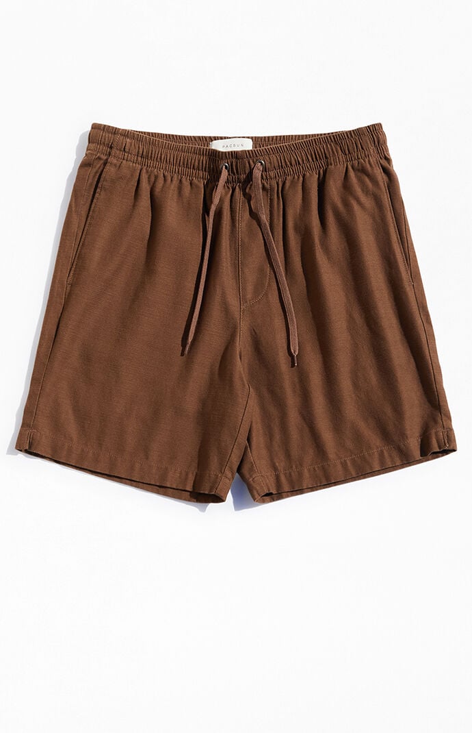PacSun Brown Textured Cotton Shorts PacSun