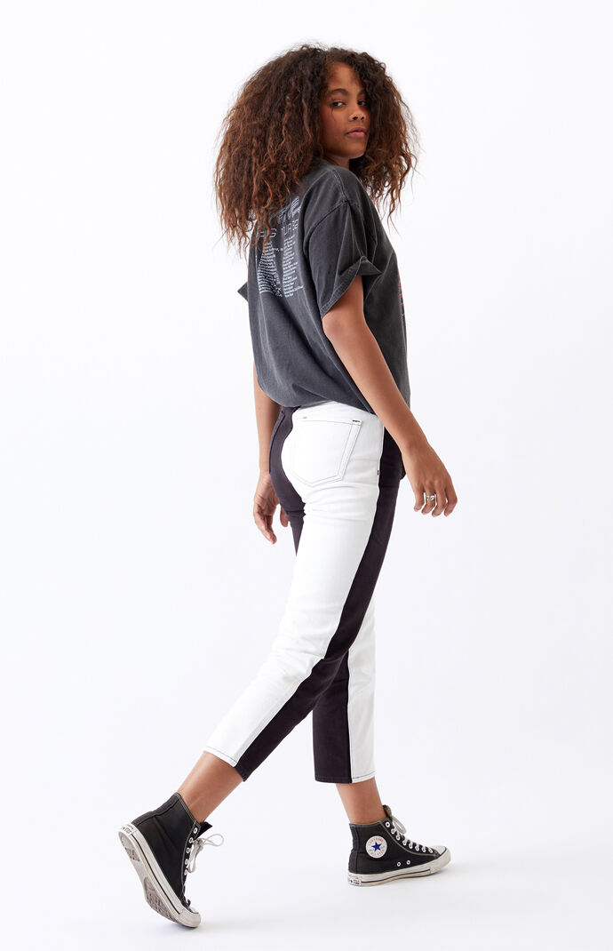black and white panel jeans