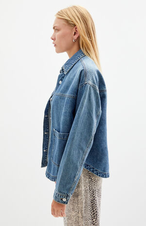 Medium Indigo Denim Shacket image number 3