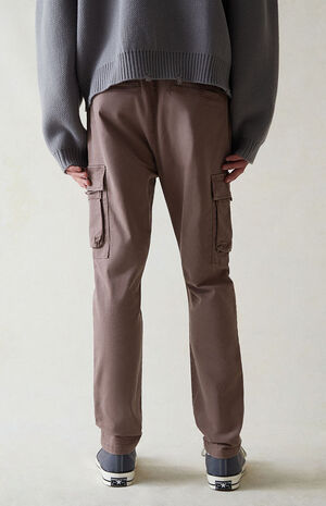 Eco Stretch Canvas Taupe Slim Cargo Pants image number 6