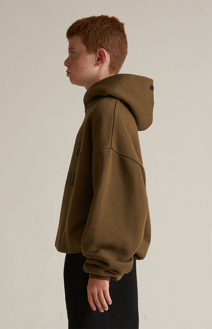 Fear of God Essentials Kids Olive Fleece Hoodie PacSun