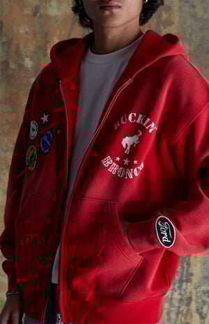 Red Buckin Bronco Full Zip Hoodie image number 3