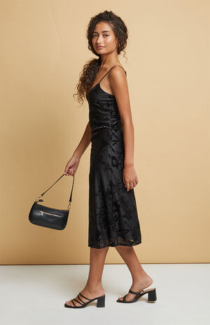 Olivia Burnout Velvet Midi Dress image number 3