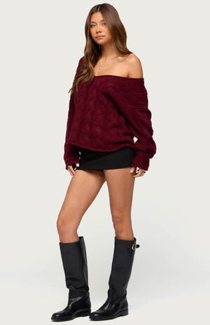 Inga Oversized Cable Knit Sweater image number 4