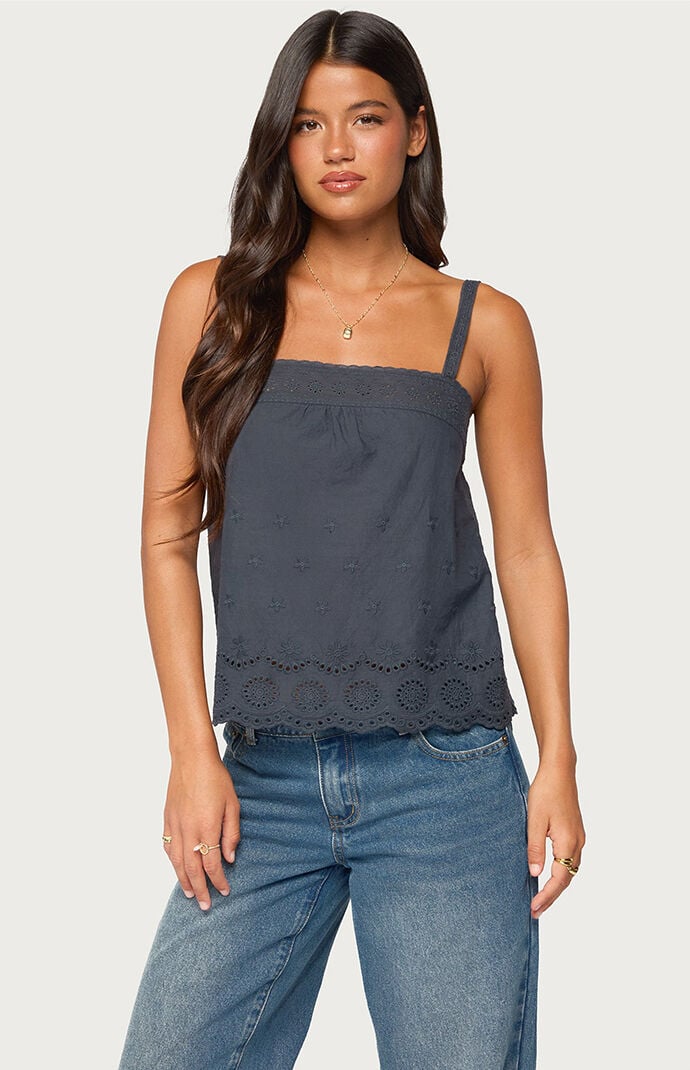 Edikted Esma Scalloped Eyelet Top