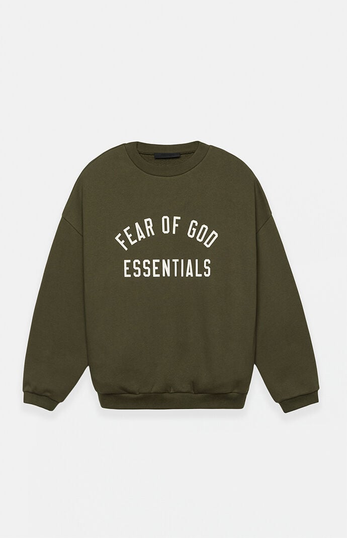 Fear of God Essentials Military Fleece Crew Neck Sweatshirt | PacSun