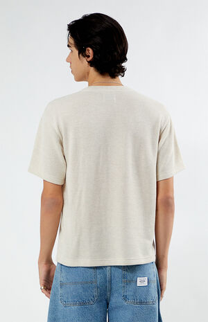 Cream Grain Knit Oversized T-Shirt image number 3