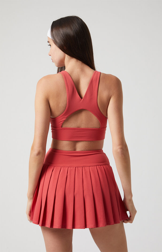 PAC 1980 PAC WHISPER Active Red Dropped Waist Pleated Mini
