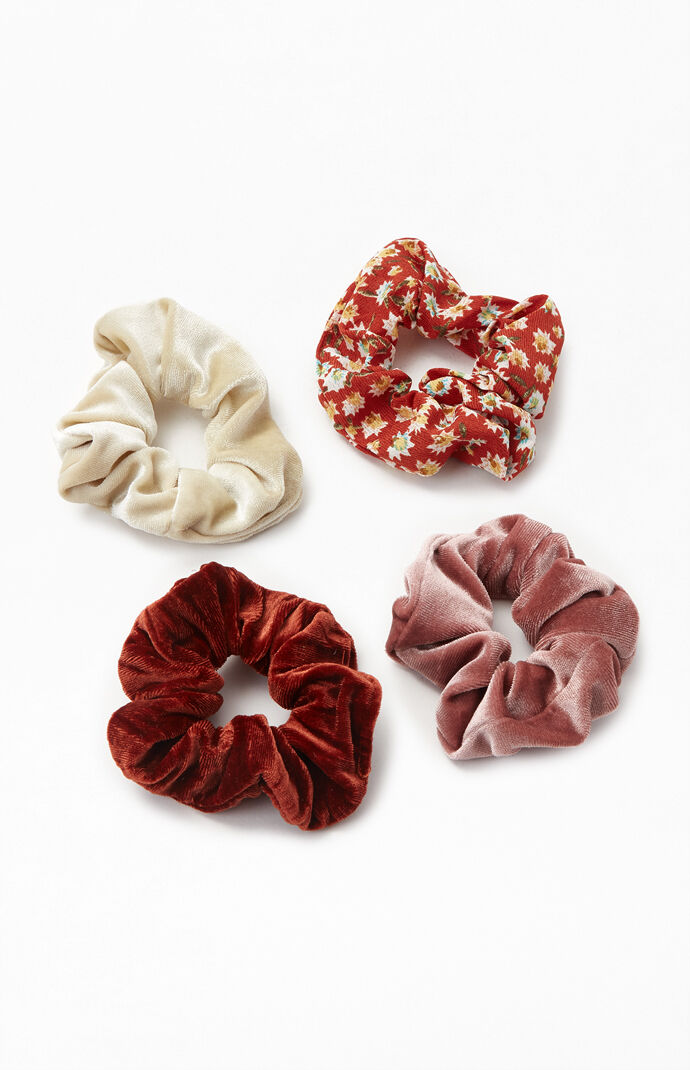 4 Pack Warm Tone Scrunchies