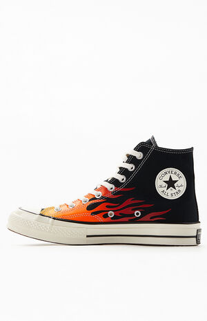 Converse Black Chuck 70 Flame Print High Top Shoes | PacSun Converse Black Chuck 70 Flame Print High Top Shoes | PacSun