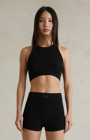 Women's Jet Black Sport Knit Tank Top image number 2