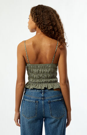 Plaid Ruched Tank Top image number 3