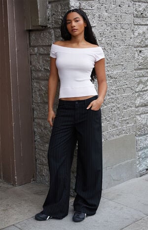 Pink Ginny Off-The-Shoulder Short Sleeve Top image number 4