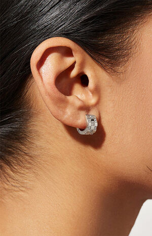 Eden Silver Hoop Earrings image number 2