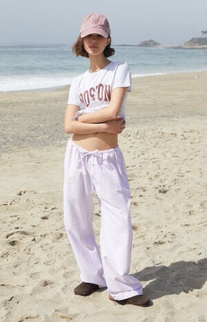 Red & White Striped Anastasia Lounge Pants image number 2