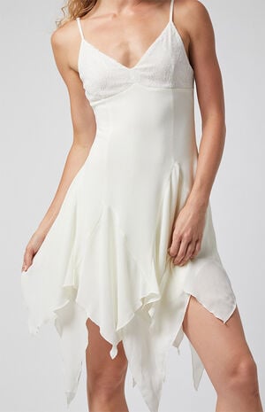 Lace Bustier Ruffle Hem Mini Dress image number 2
