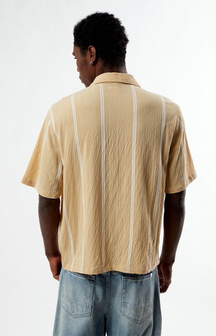 Pacsun Tan Klein Striped Oversized Camp Shirt