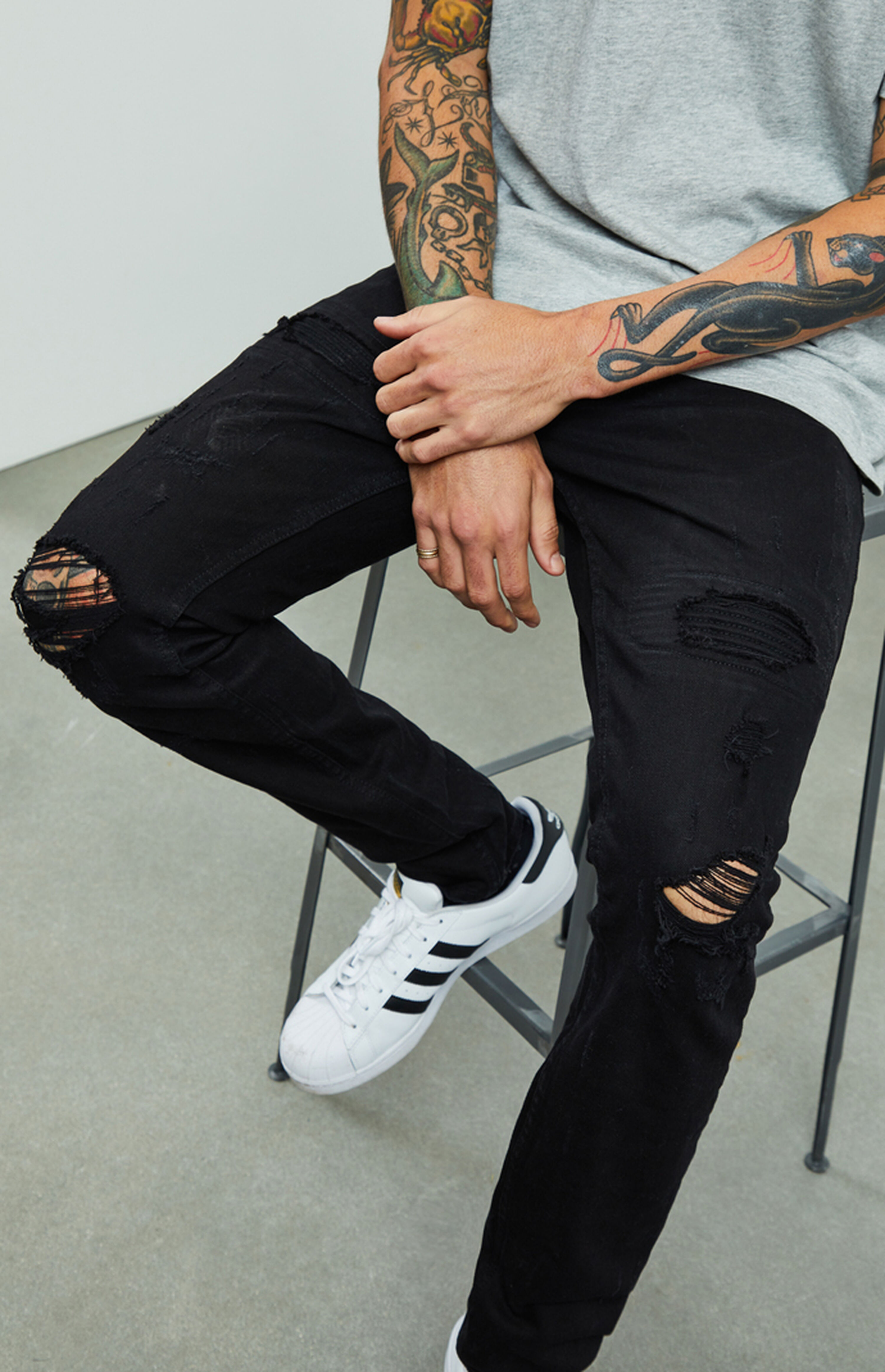 Black Ripped Skinny Jeans PacSun PacSun