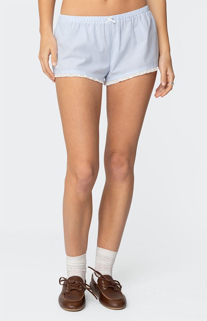 Edikted Danna Pinstripe Shorts