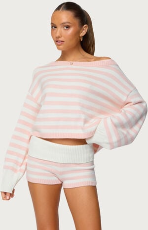 Saphi Striped Oversized Knit Sweater image number 1