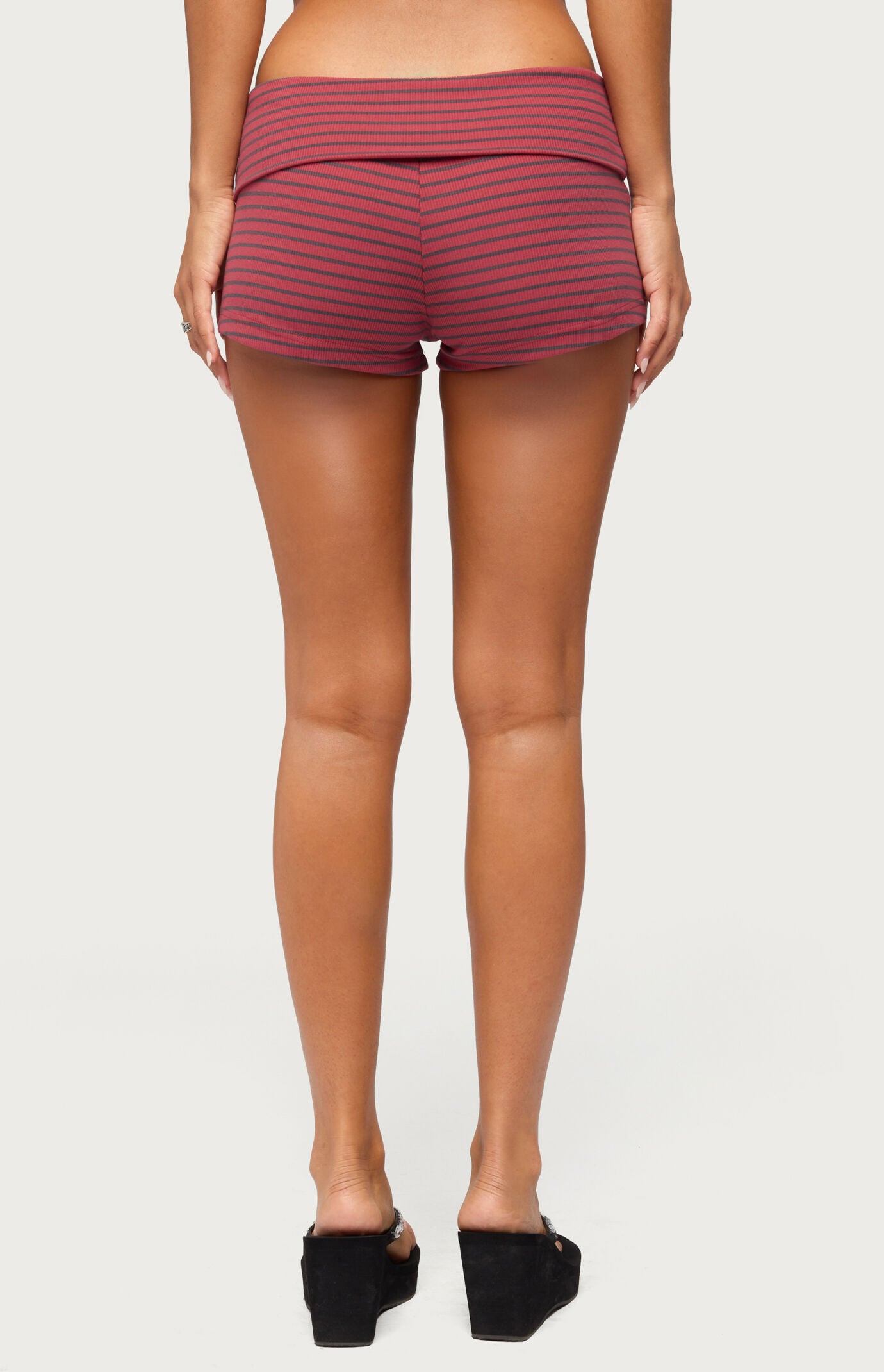 Edikted Monikah Striped Foldover Micro Shorts | Pacsun
