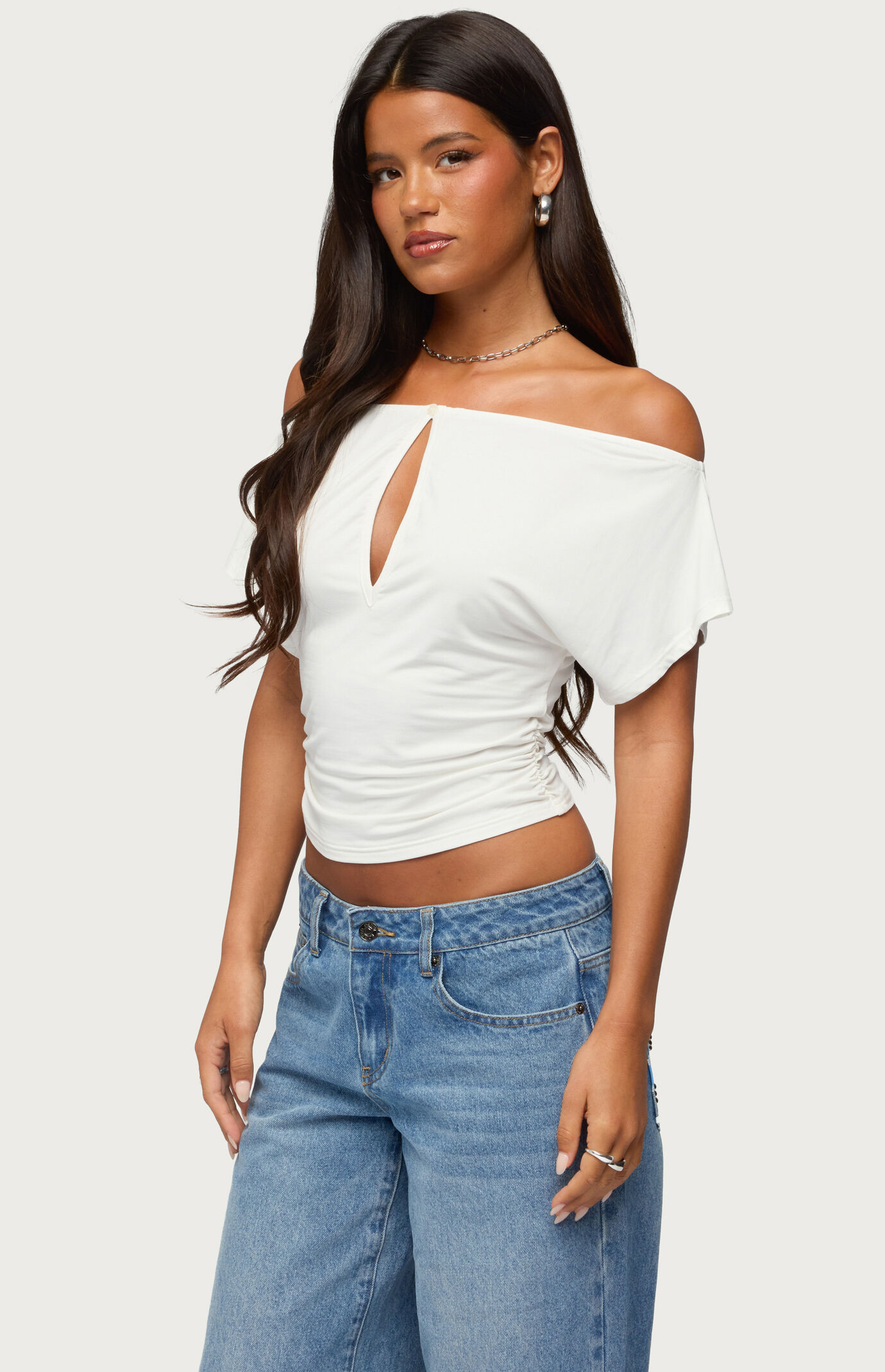 Edikted Hecate Off Shoulder Keyhole Top