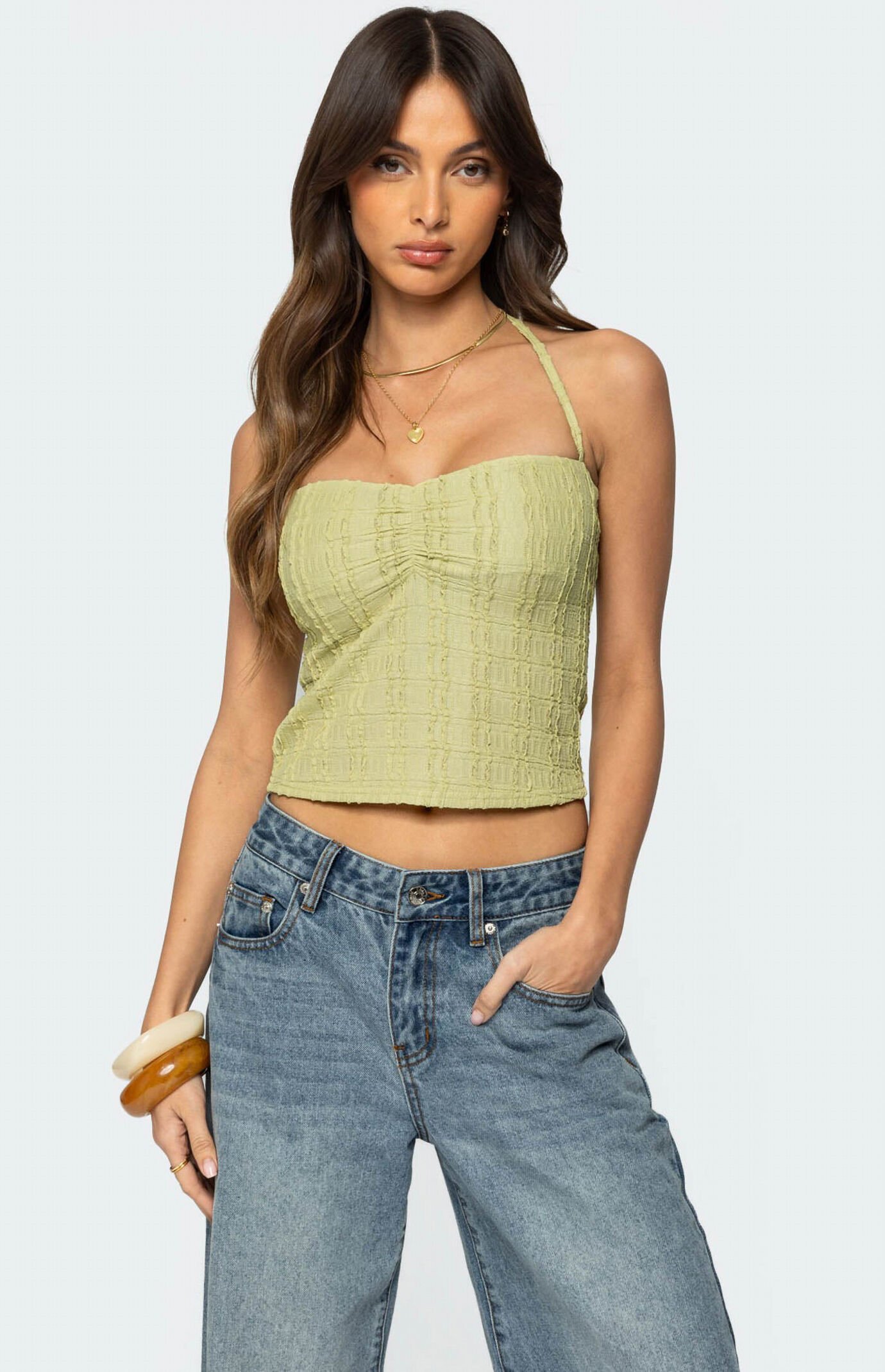 Edikted Galya Textured Halter Top