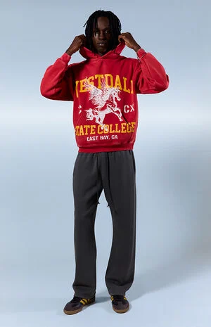 Washed Black Johnny Fleece Straight Sweatpants image number 1