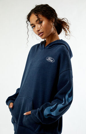 Mustang Flames Oversized Hoodie image number 3