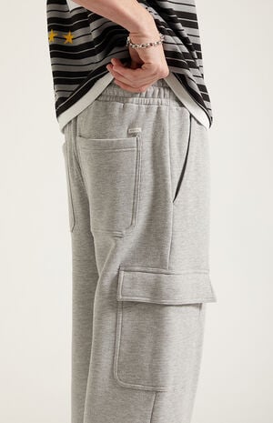 Gray Fleece Extreme Baggy Cargo Sweatpants&nbsp; image number 5