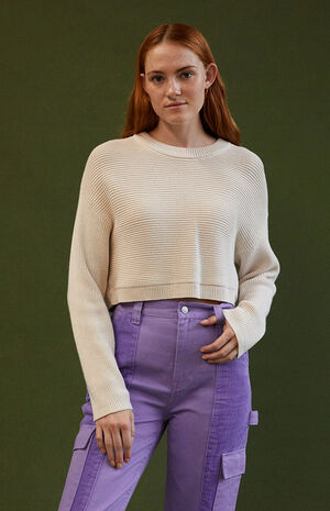 Cute Cropped Boxy Pullover Sweater image number 2