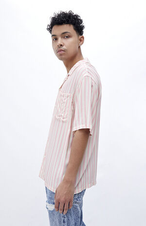 Powder Pink Stripe Camp Shirt image number 3