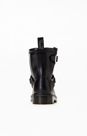 Black Anistone Harness Leather Low Biker Boots image number 3