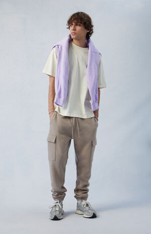 Eco Tan Slim Fleece Cargo Sweatpants image number 5