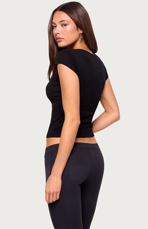 Chari Ribbed Scoop Neck T-Shirt image number 3