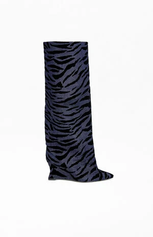 Women's Kenya Denim Tiger Wedge Boots image number 1