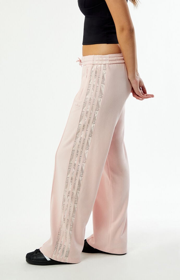 adidas Light Pink Firebird Lace Baggy Track Pants | Pacsun