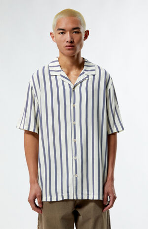 Terry Navy Viscose Camp Shirt image number 1
