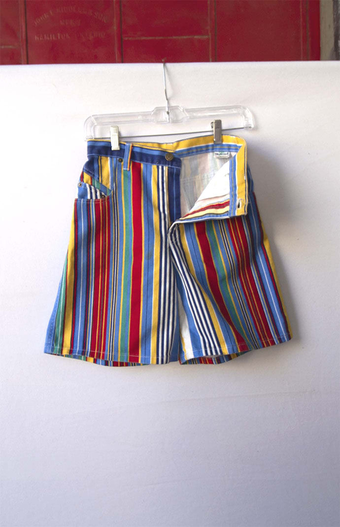 Vintage striped denim shorts sale