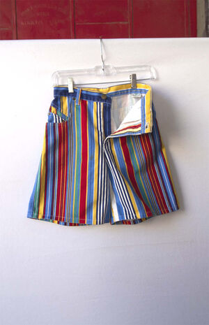Upcycled Palmettos Striped Denim Shorts image number 2