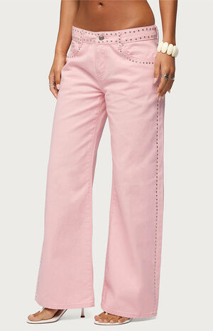 Quincy Studded Low Rise Baggy Jeans image number 2